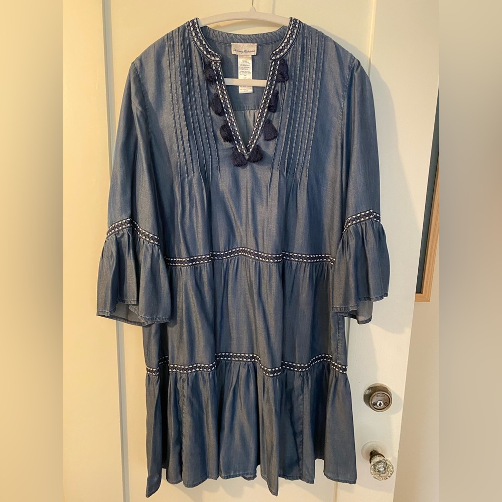 Blue Tassel Boho Dress
